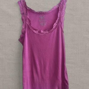 Faded Glory Y2K Lace Trim Tank Top Size Medium